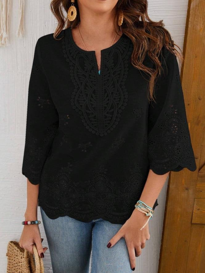 Others Plain Loose Elegant Shirt