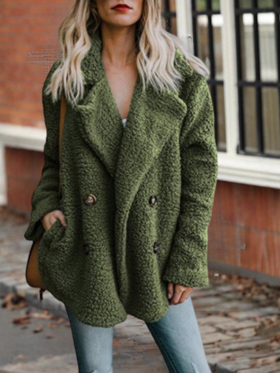 Vintage Pocket Stitching Loose Plain Jacket