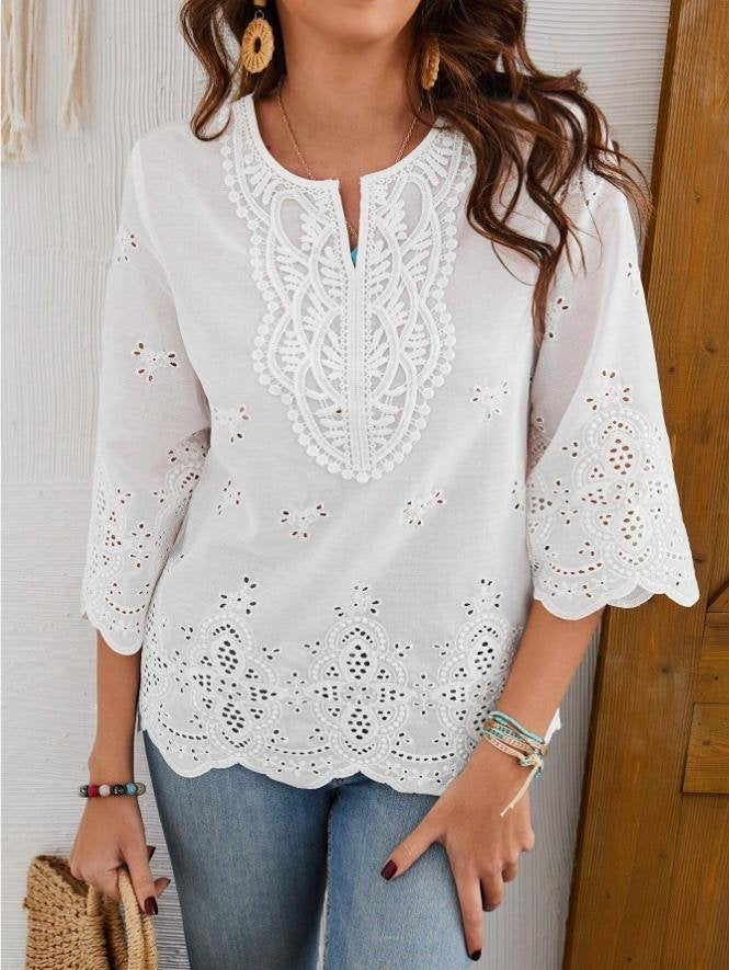 Others Plain Loose Elegant Shirt
