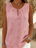 Cotton-Blend Loose Elegant Tank Top