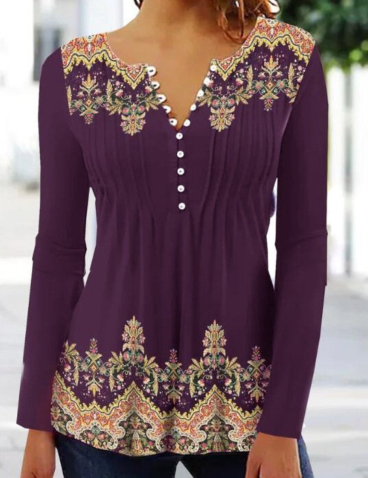 Crew Neck Casual Blouse