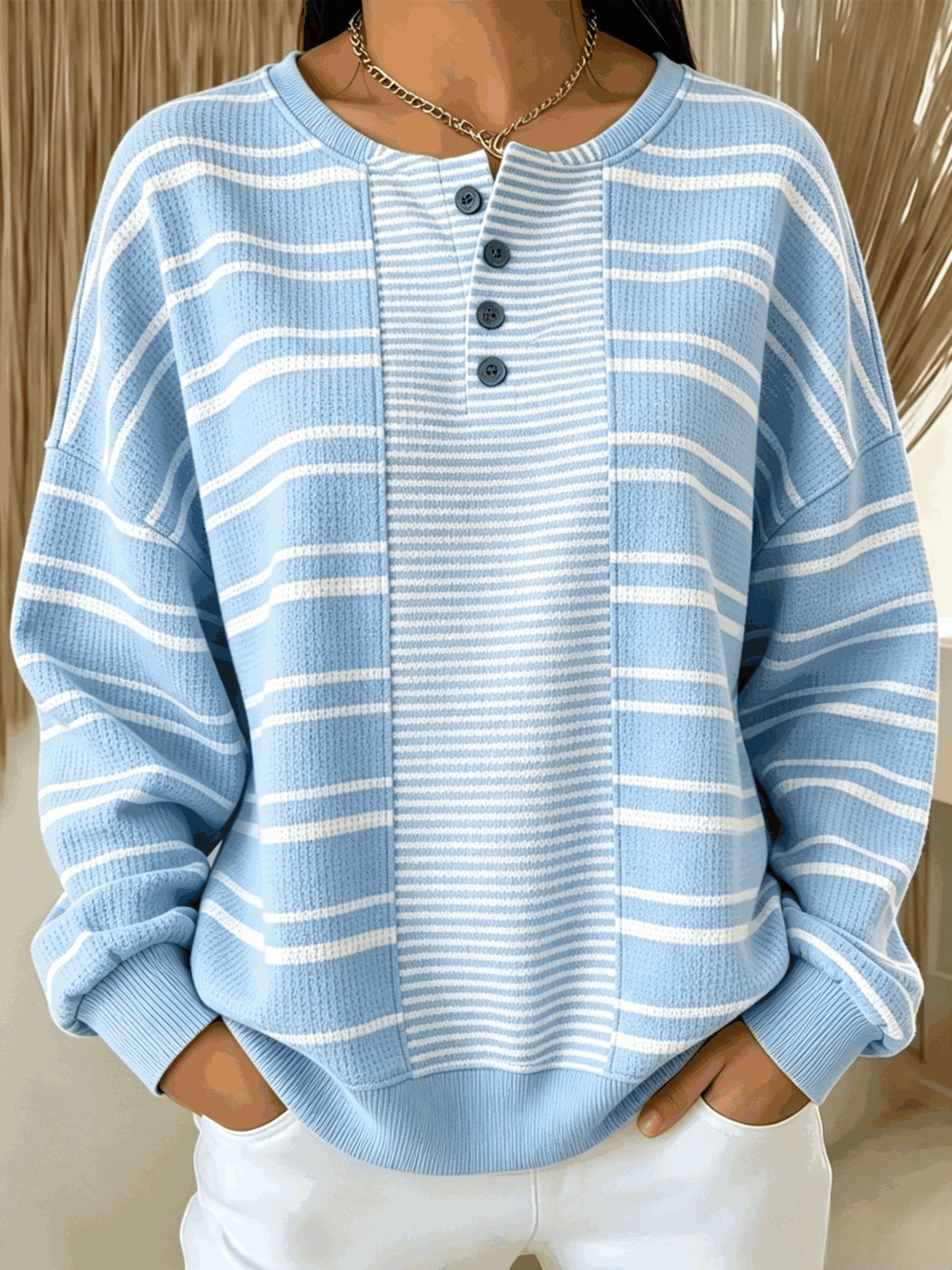 Striped Loose Others Casual Sweatshirt