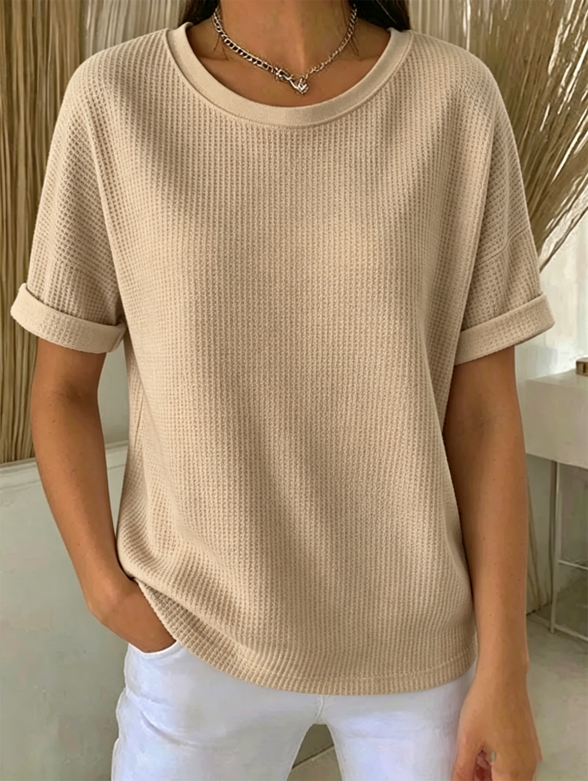 Others Plain Vintage Loose T-Shirt