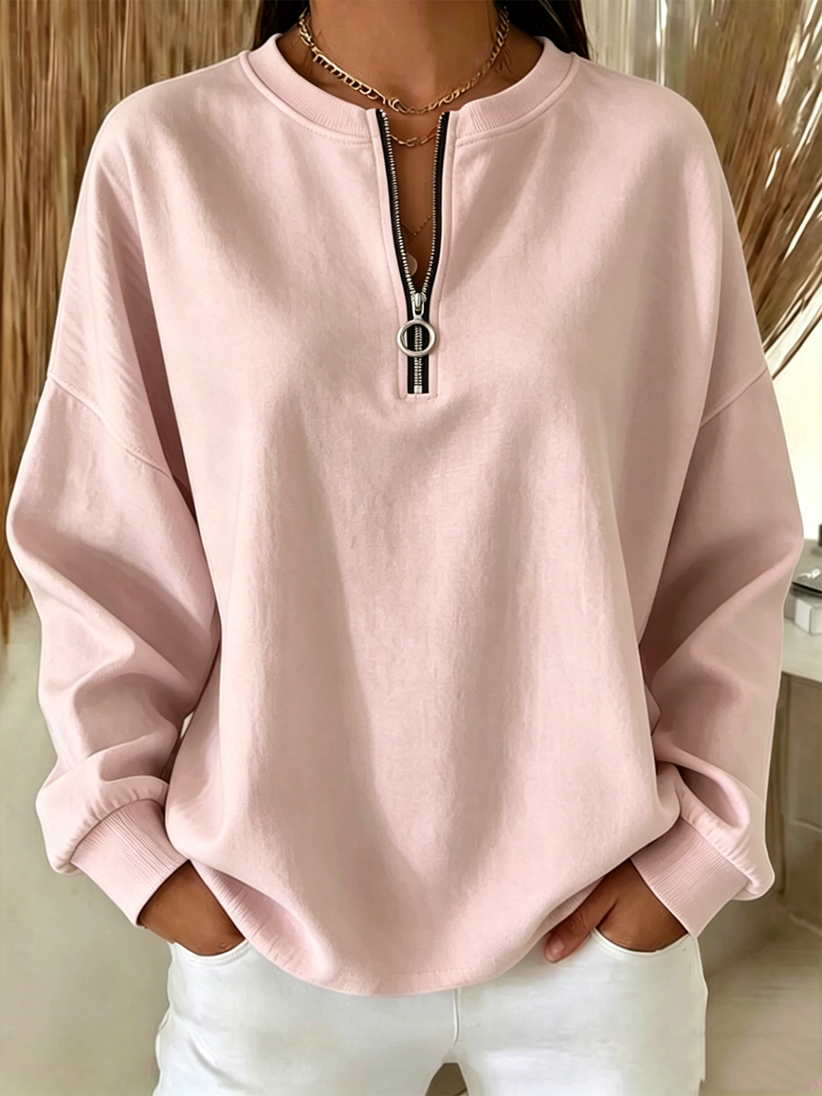 Plain Vintage Crew Neck Sweatshirt