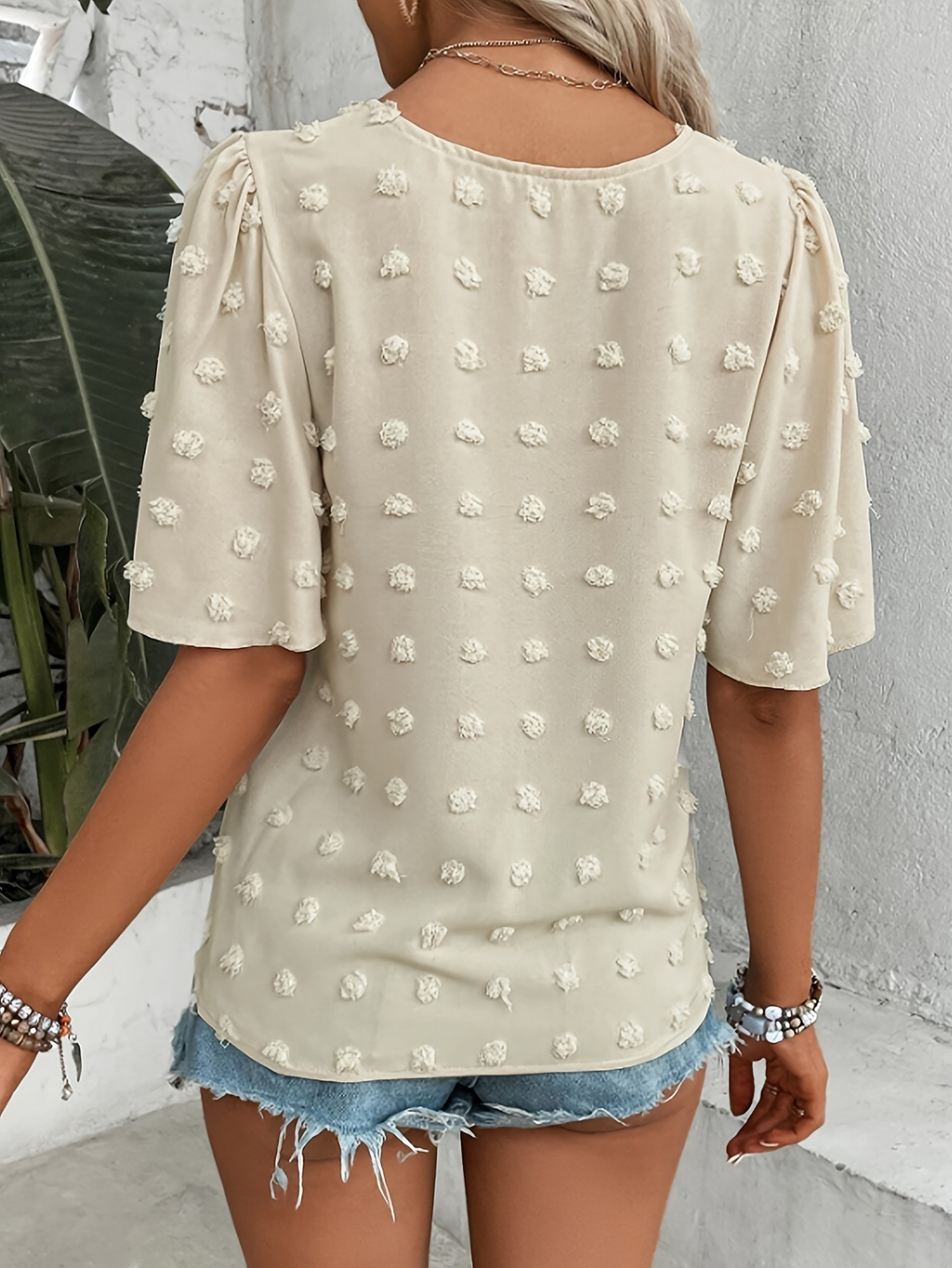 Women's Loose V Neck Short Sleeve Top Summer Going Out Casual Elegant Blouse