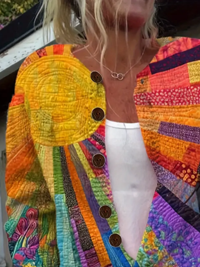 Ethnic Loose Crew Neck Casual Cardigan