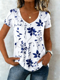 Regular Fit Elegant Cotton V Neck T-Shirt