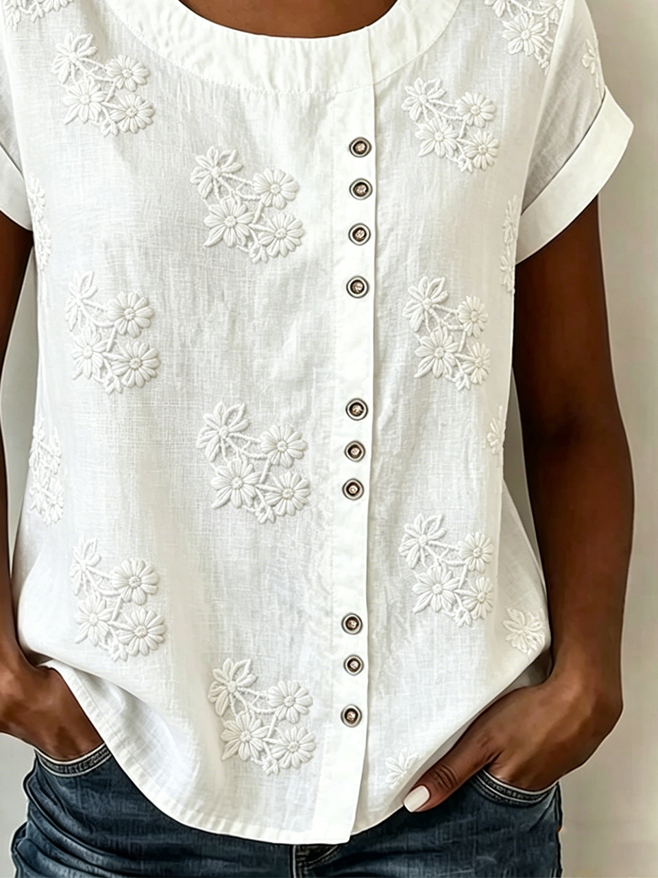 Floral Crew Neck Vintage Shirt