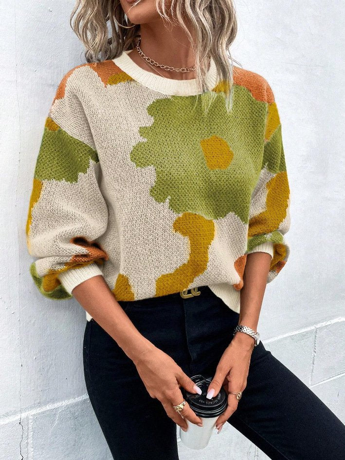 Urban Floral Split Joint Sweater