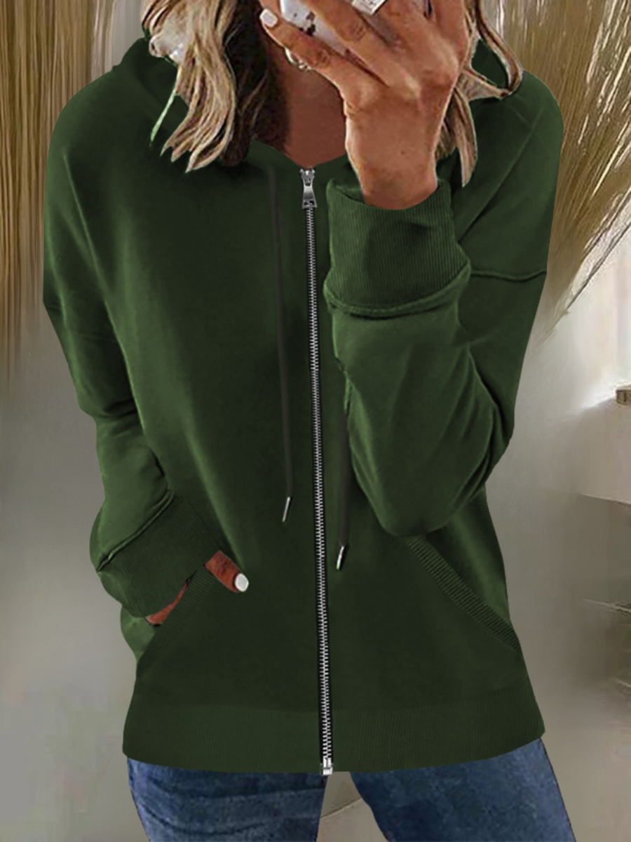 Regular Fit Plain Sports Hoodie Jacket