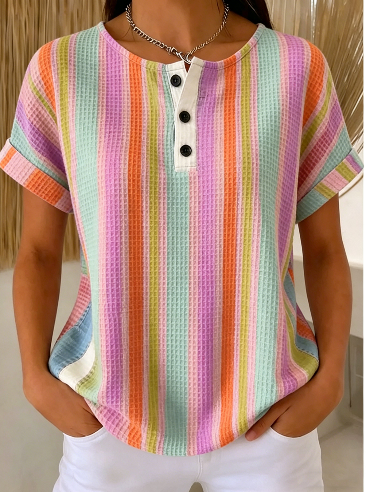 Loose Vintage Others Plaid T-Shirt