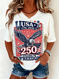 250th anniversary Crew Neck Independence Day Casual Regular Fit T-Shirt
