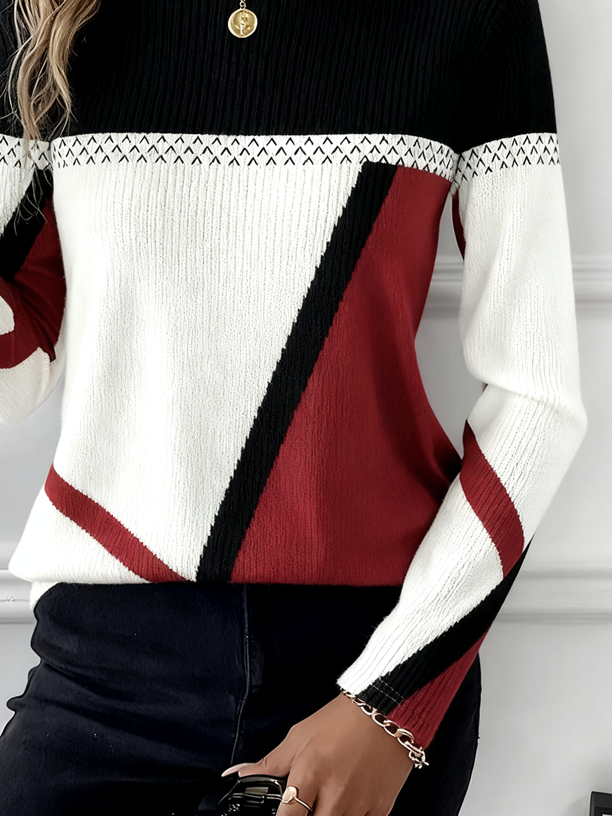 Loose Turtleneck Striped Vintage Sweater