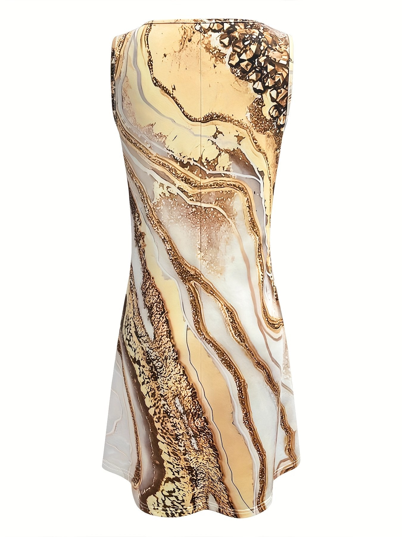 Loose Elegant Gradient Pattern Dress With No