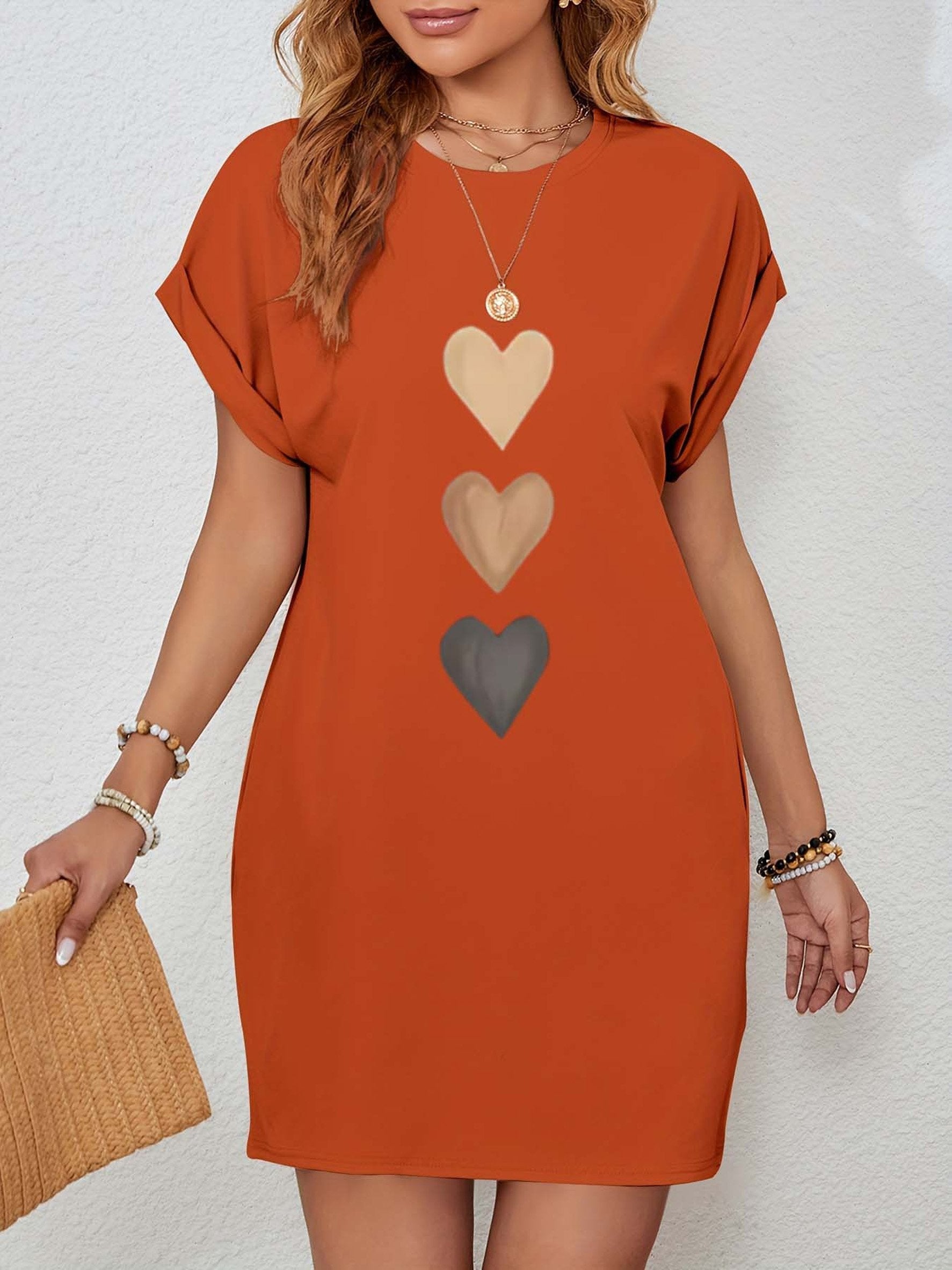 Elegant Valentine's Day Batwing Sleeve Crew Sleeve Going Out Casual Dress