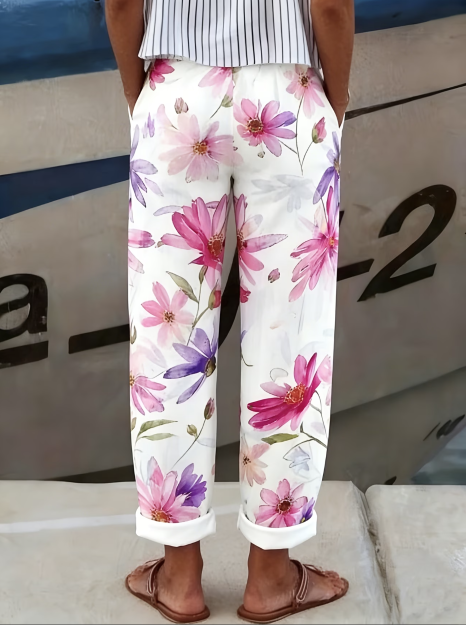 Loose Linen Blend Casual Independence Day Pants