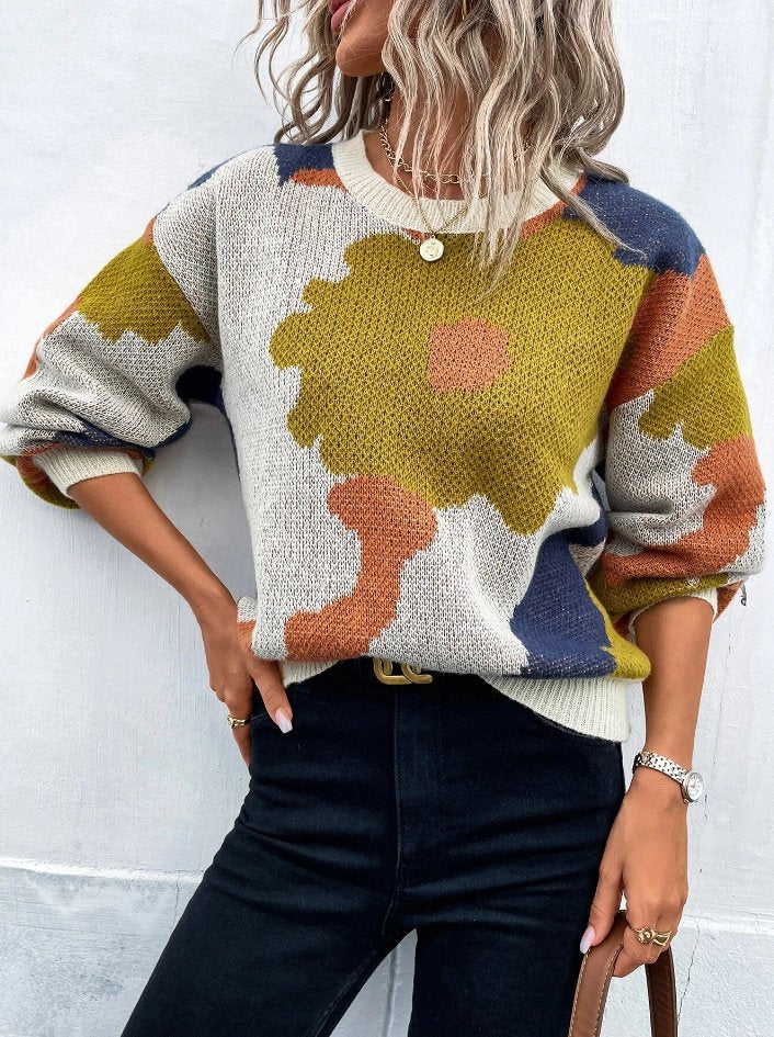 Urban Floral Split Joint Sweater