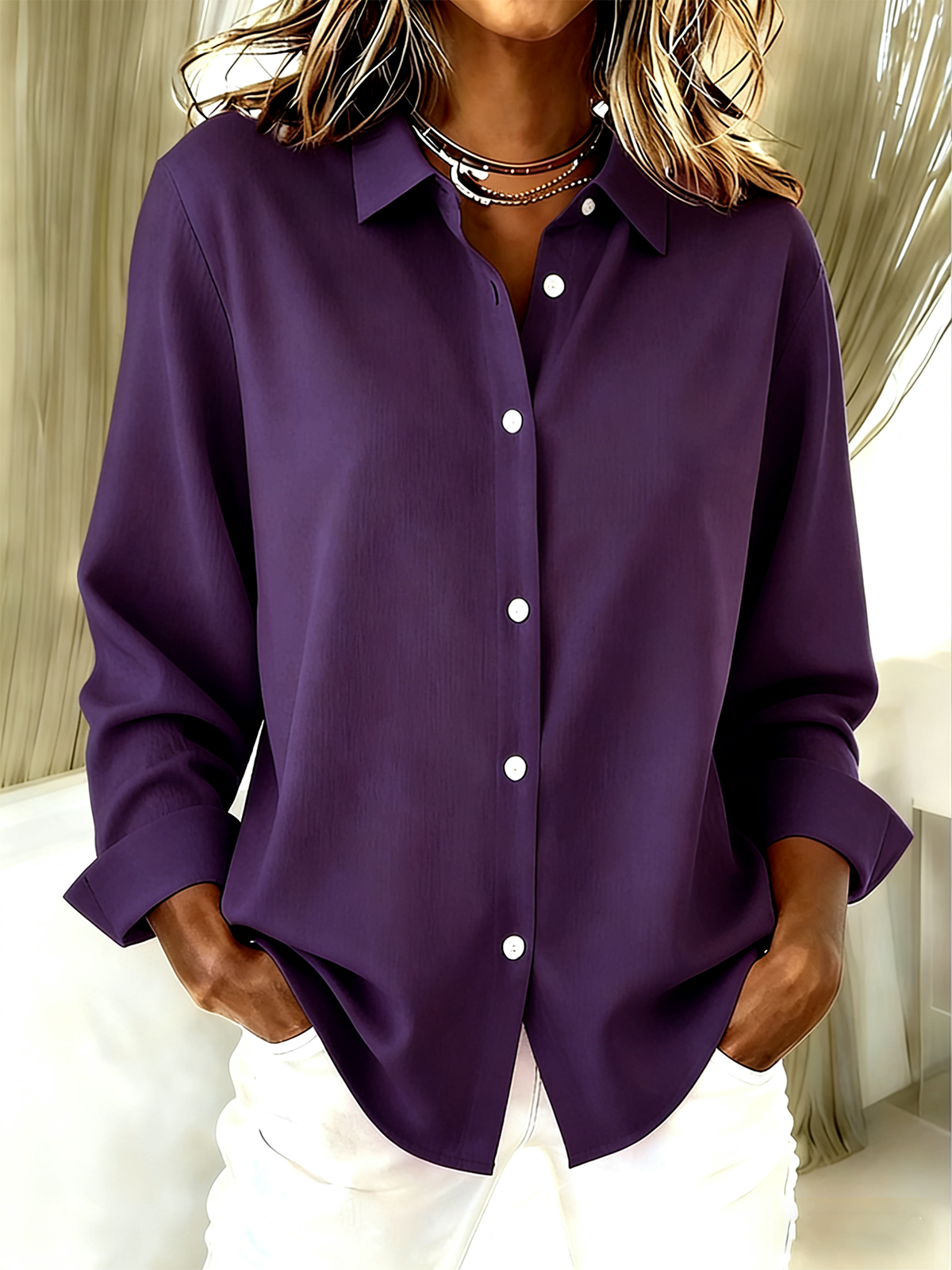 Shirt Collar Plain Simple Shirt