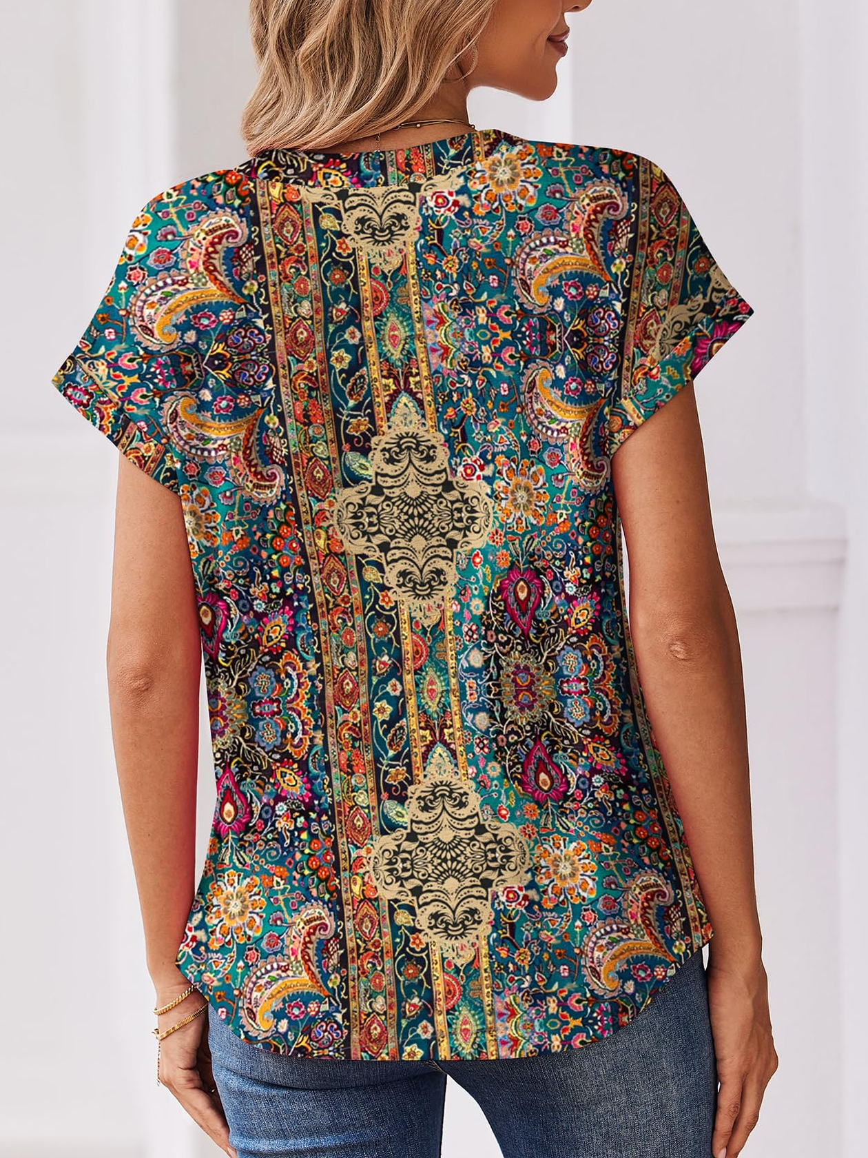 Elegant V Neck Loose T-Shirt