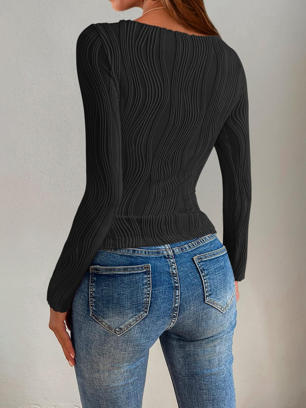 Women's Long Sleeve T-shirt Spring/Fall White Geometric Split Joint Crew Neck Daily Going Out Casual Top