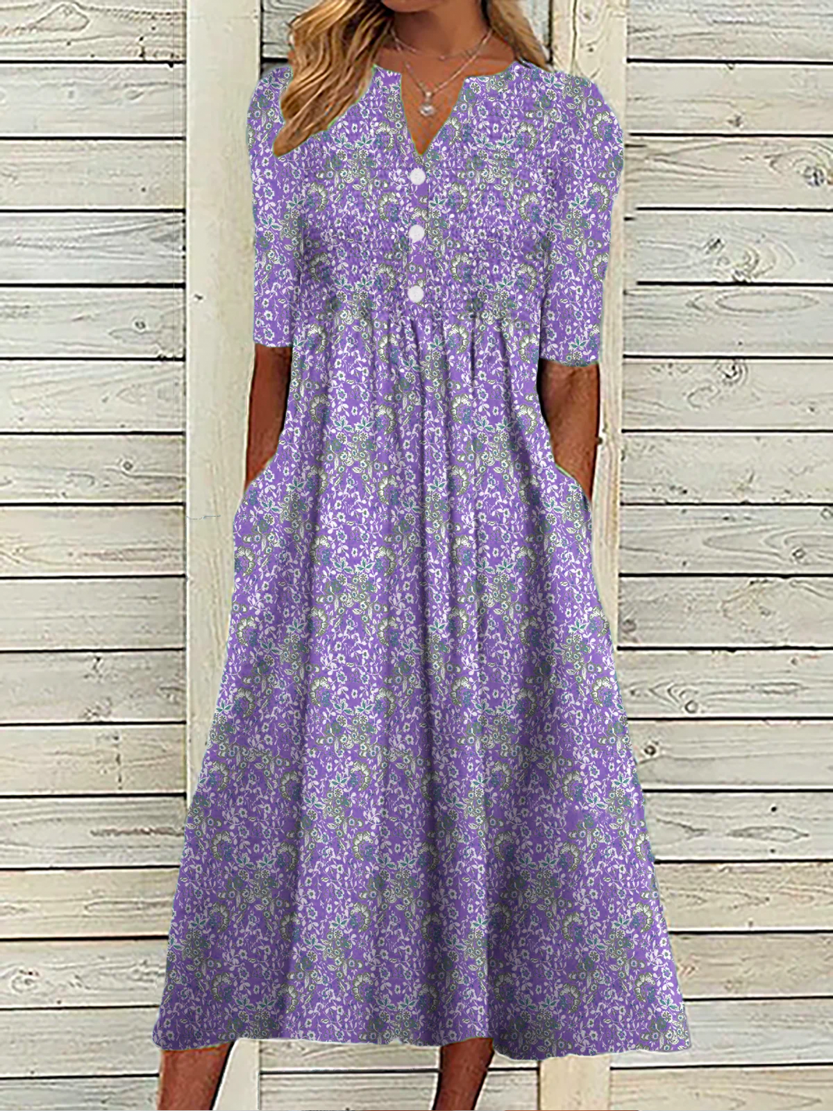Casual Loose Floral Vacation Dress