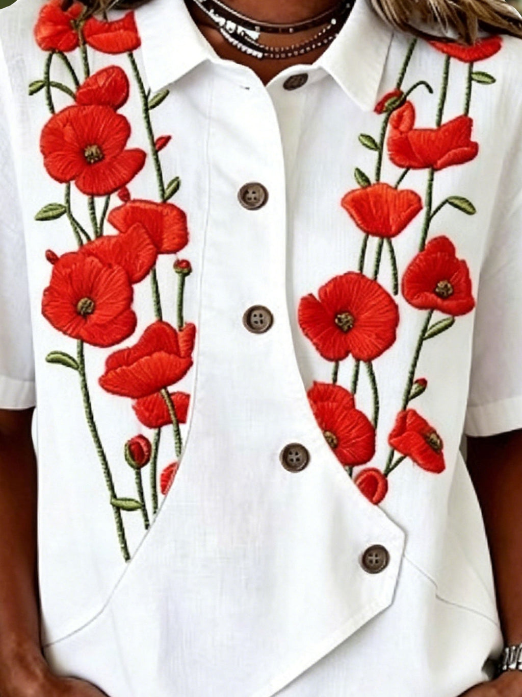 3D Printing Shawl Collar Short Sleeve Asymmetry Placket Design Button Summer Going Out Casual Shirt