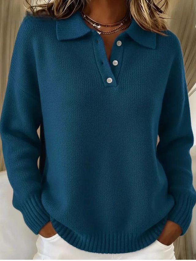 Shawl Collar Loose Casual Plain Sweater
