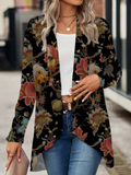 Women's Floral Print Casual Long Sleeve Cardigan
