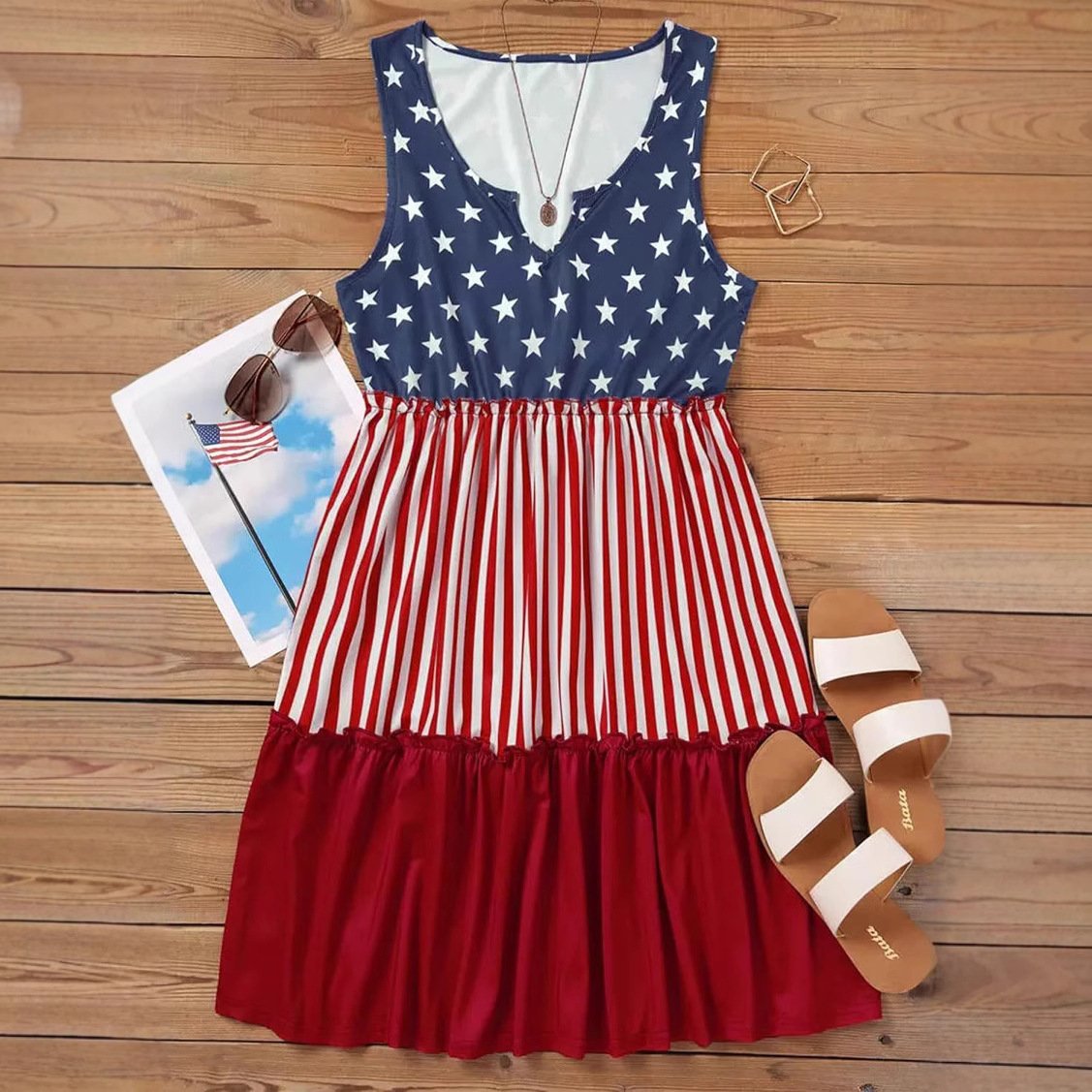 Independence Day Vintage Loose Others Dress