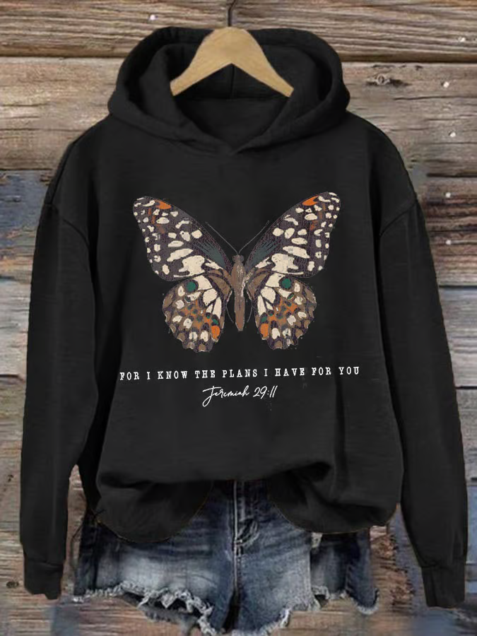 Women's Casual Jeremiah 29 11, For I Know the Plans I Have For You Print Hoodie