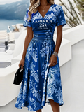 Casual V Neck Regular Fit Dress With No