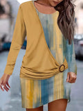 Floral Pattern Fake 2in 1 Casual Dress