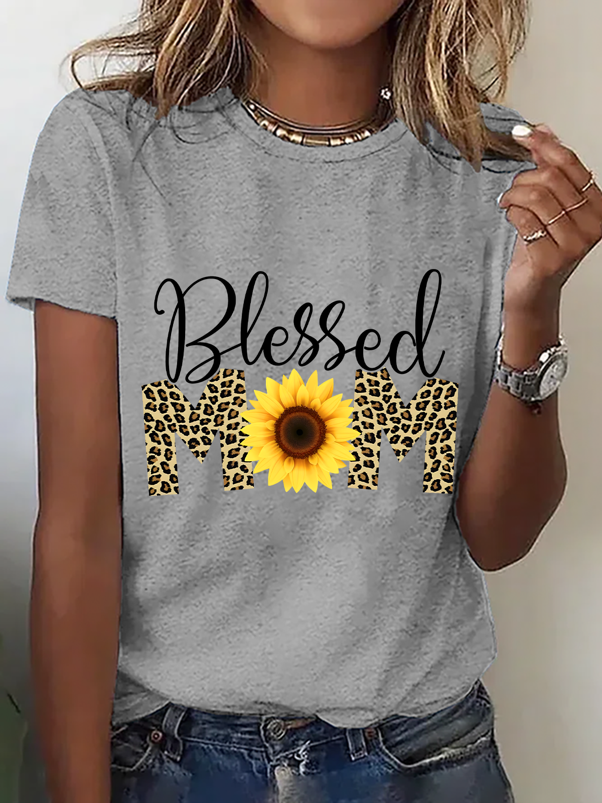 Blessed Mom Happy Mother's Day Cotton T-Shirt