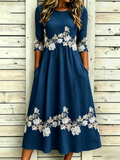 Vintage Others Floral Loose Dress With No