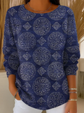 Simple Regular Fit Printing Abstract Sweater