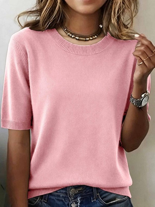 Loose Plain Street Split Joint Sweater