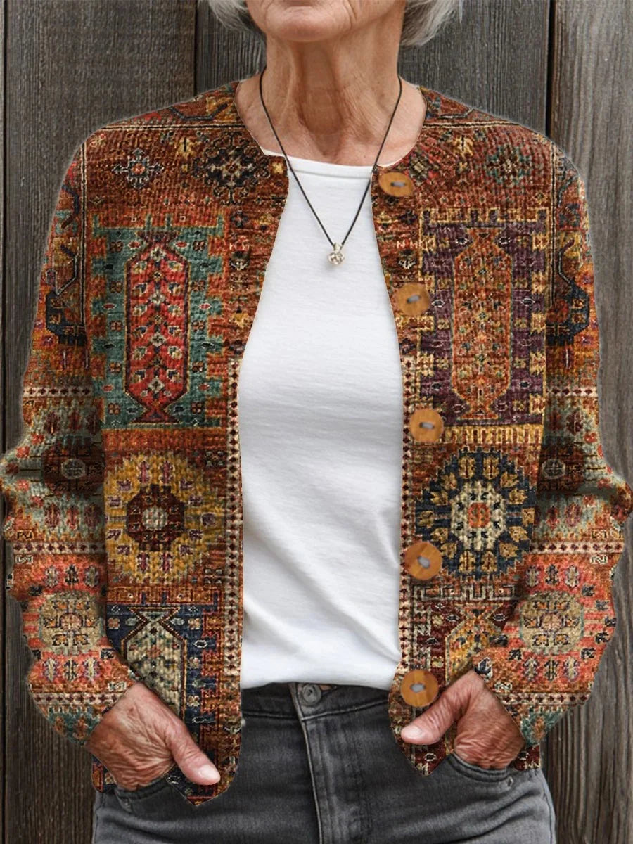 Loose Ethnic Knitted Ethnic Cardigan