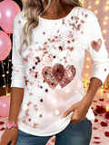 Casual Loose Cotton-Blend Crew Neck T-Shirt