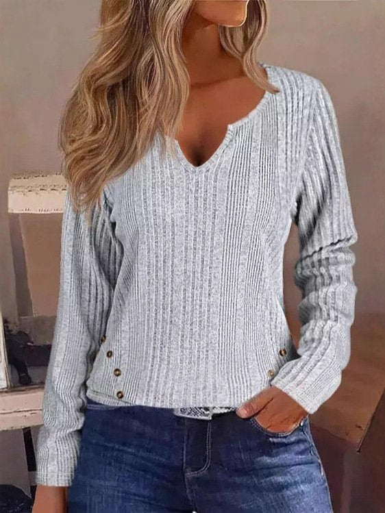 Simple V Neck Regular Fit Sweater