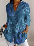 V Neck Cotton Casual Shirt