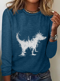 Fun Furry Puppy Art Casual Long Sleeve Shirt