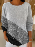 Casual Printing Crew Neck Abstract Sweater
