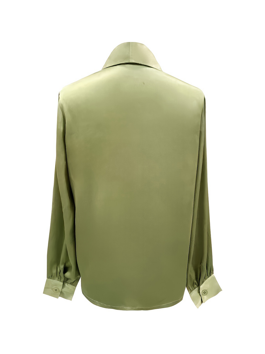 Women's Elegant Satin Long Sleeve V Neck Double-row Button Shirt