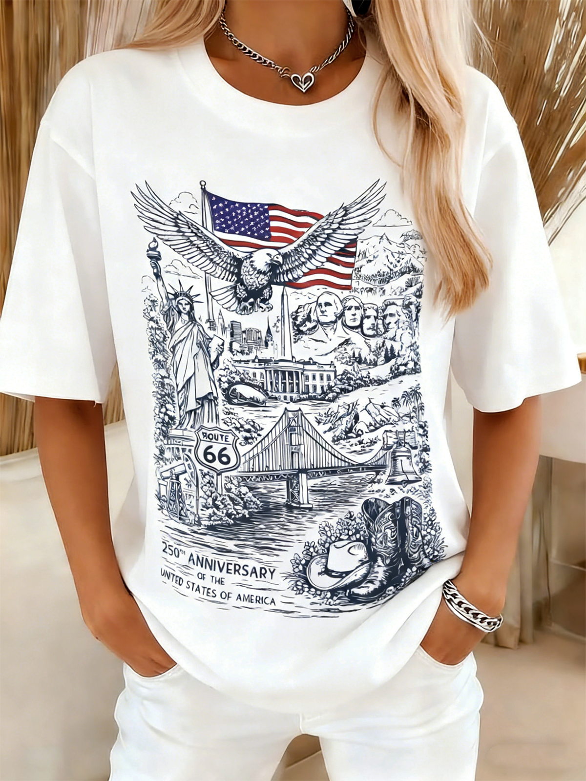250th anniversary Regular Fit Crew Neck Casual T-Shirt