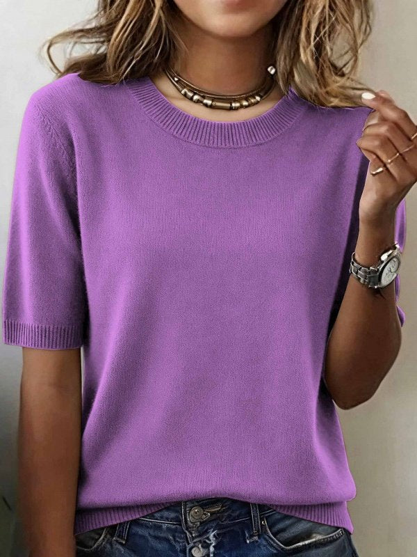 Loose Plain Street Split Joint Sweater