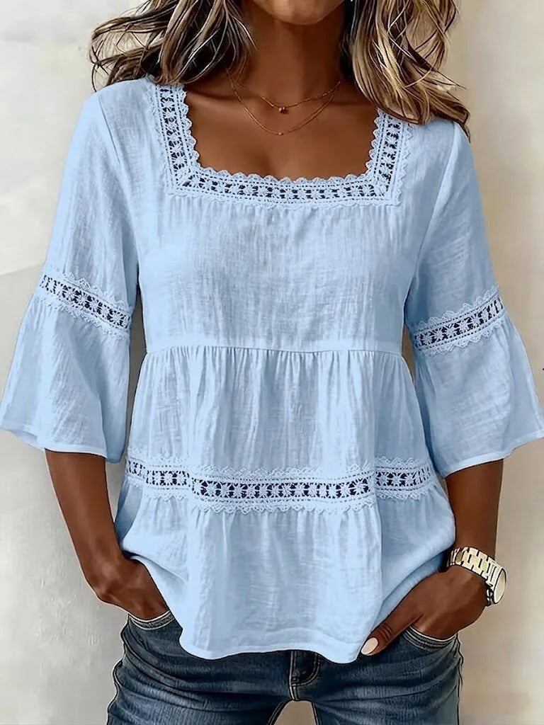 Others Elegant Plain Loose Blouse