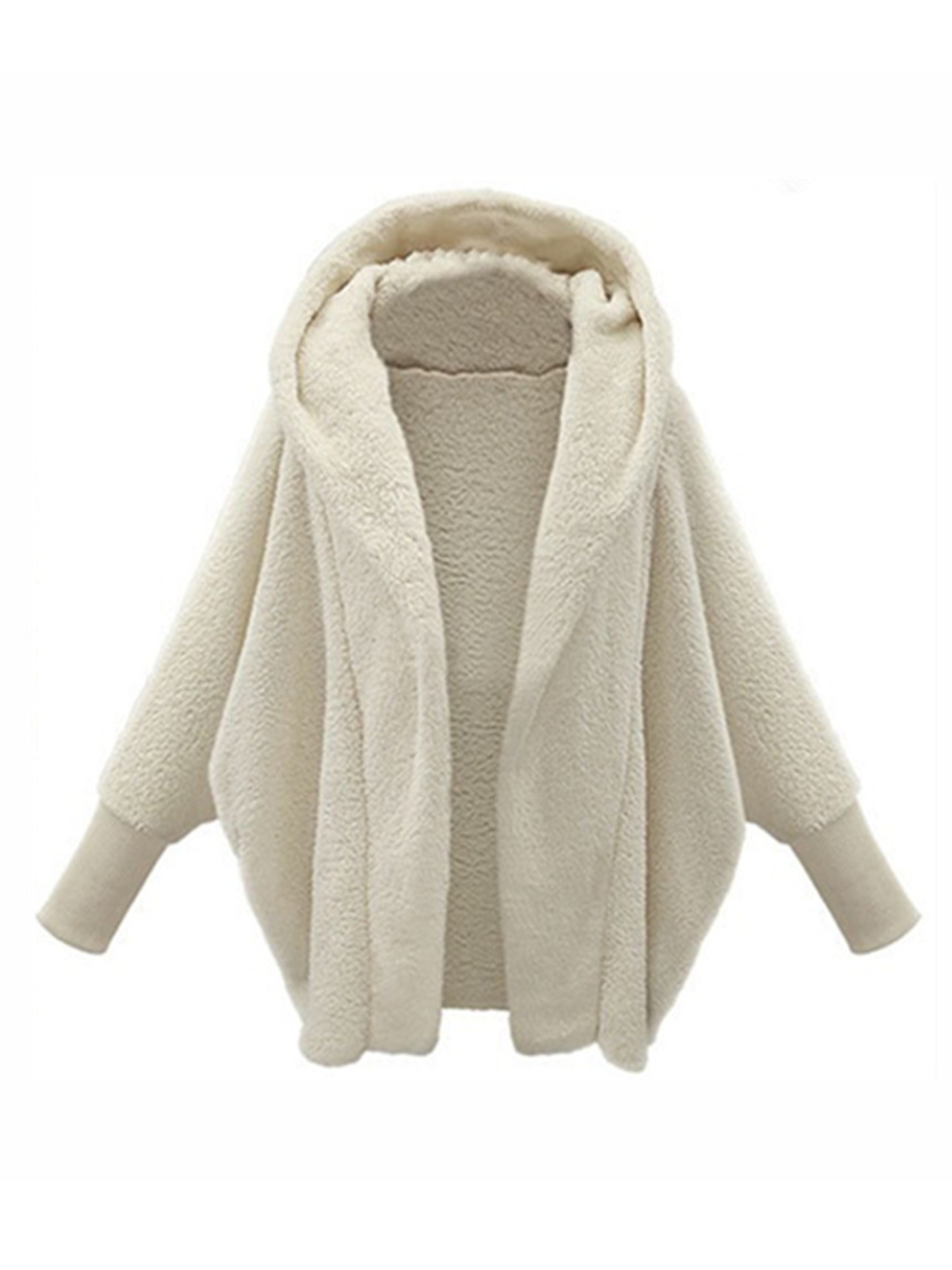 Loose Lapel Collar Dolman Sleeve Split Joint Girly Coat