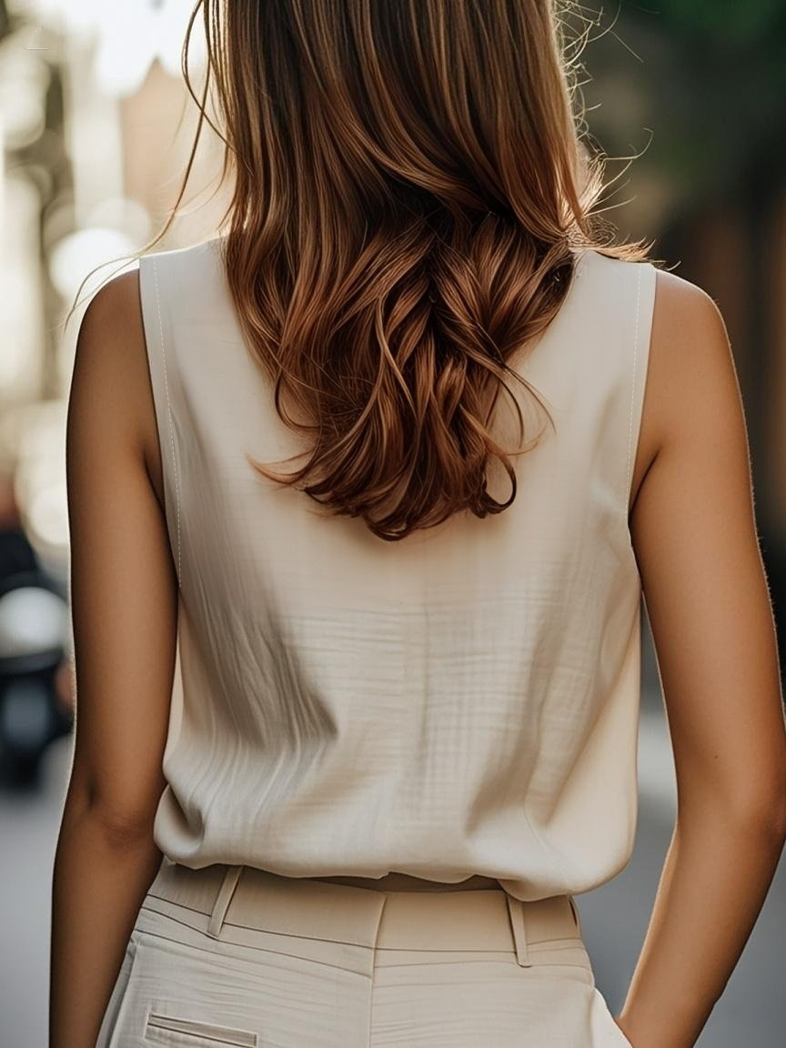 Casual Plain V Neck Shirt