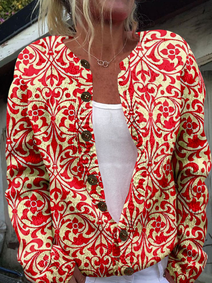 Casual Floral Loose Jacket