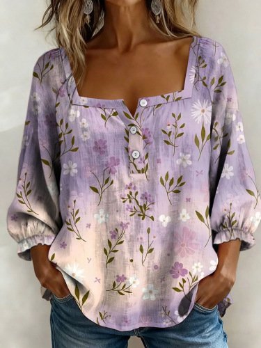 Floral Elegant Others Loose Shirt